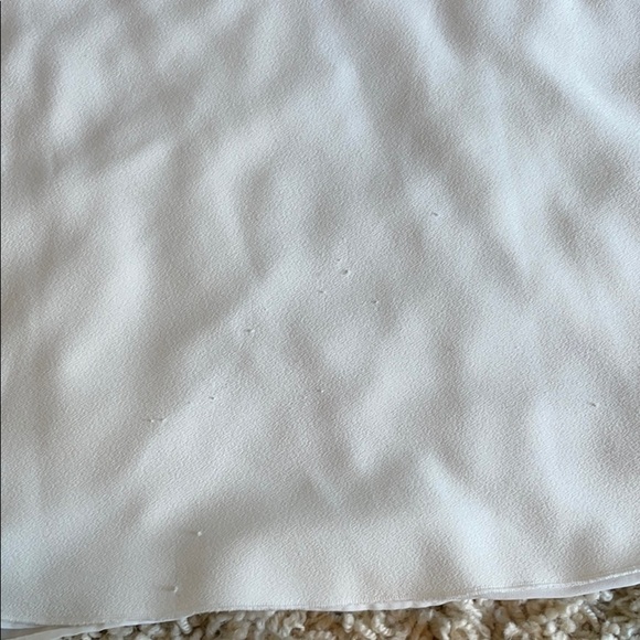 Cooper & Ella White Lined V-Neck 3/4 Sleeve Split Back Blouse Top Small - Picture 4 of 10